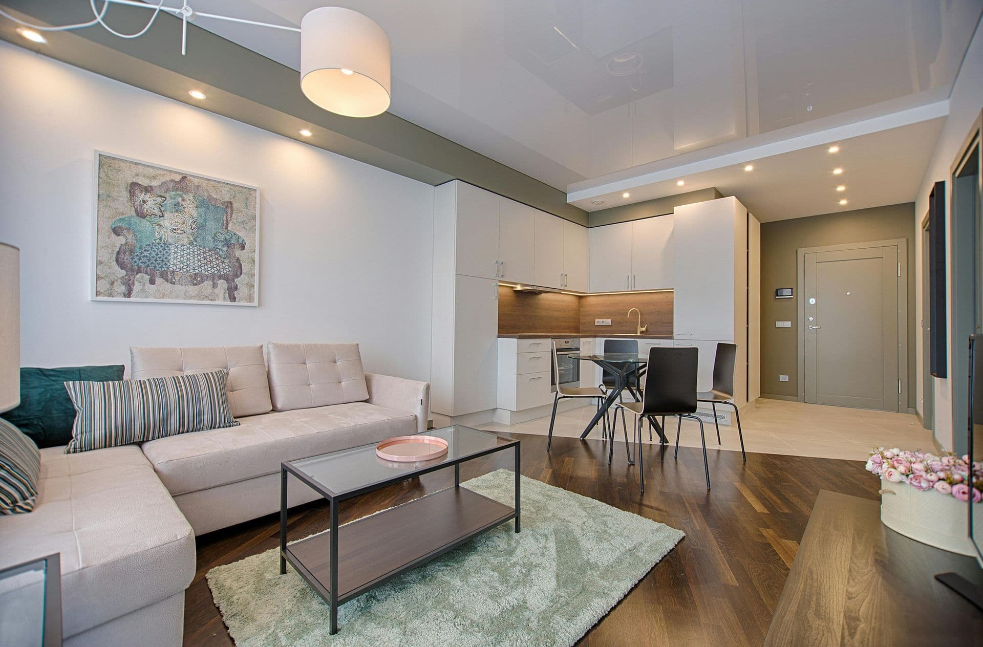 Modern open-plan living room interior painting