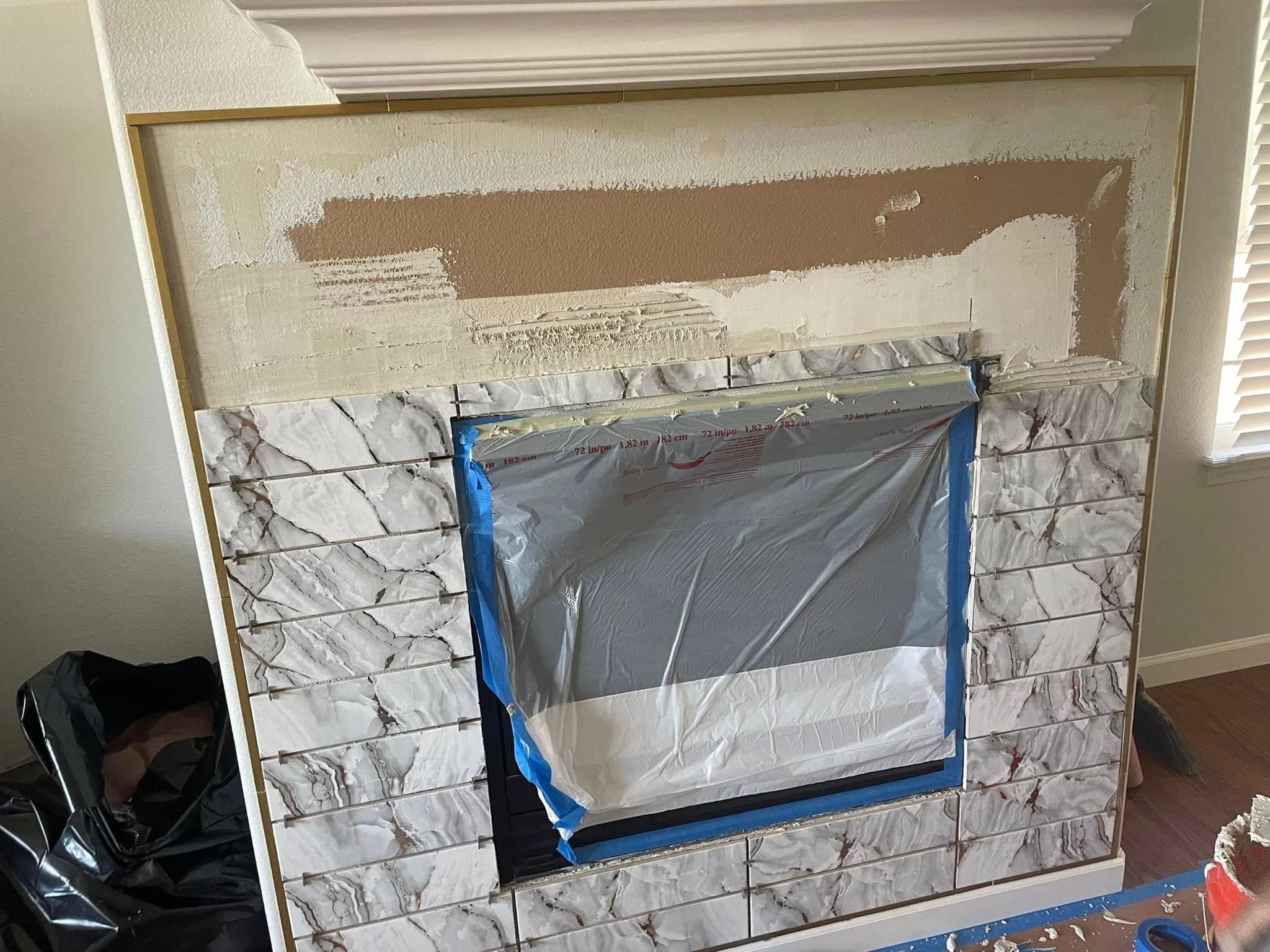 Interior wall under renovation with drywall preparation